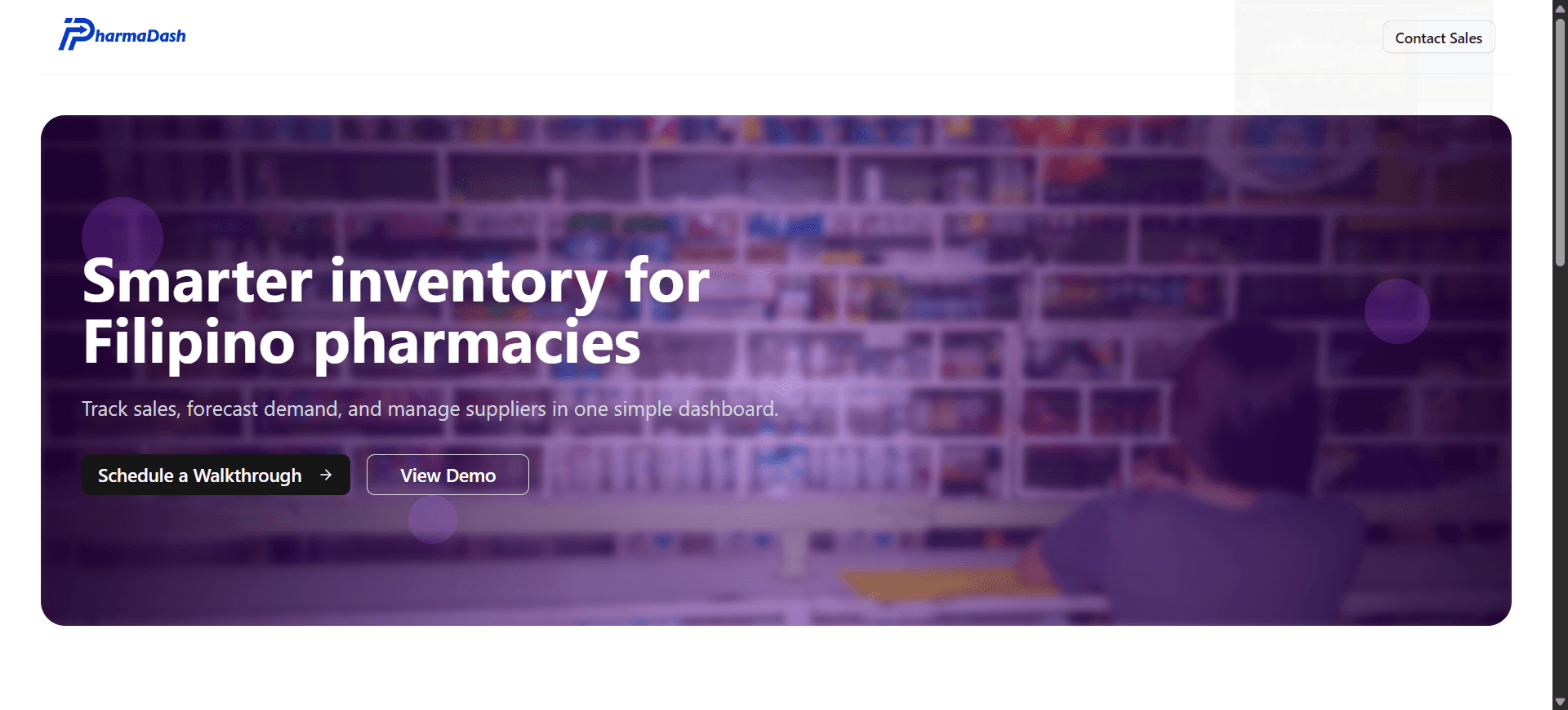 Screenshot of Pharmadash