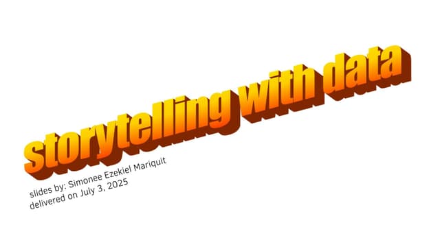 UPLB DSG x UPRHS CodeIT Workshop Day 2 - Storytelling with Data