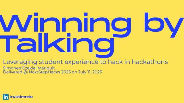 Talk: NextStep Hacks 2025 - Winning by Talking