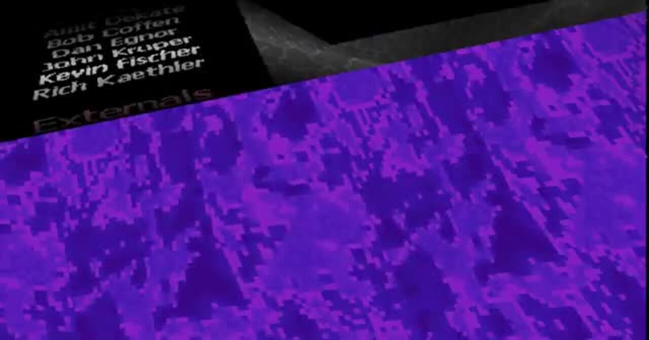 A black slab in the Excel 97 flight simulator with the names of the developers printed on it: Amit Dekate, Bob Coffen, Dan Egnor, John Kruper, Kevin Fischer, Rich Kaethler, and the word Externals